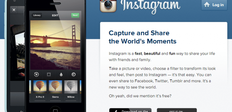 Instagram main page