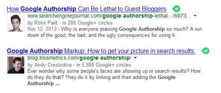 Google Author Authorship Rich Snippets SERP